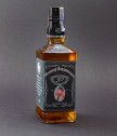 Bottle of Jack Daniels with customized label and engraved Cup