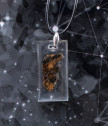 Правоъгълен медальон с парченце от истински метеорит