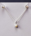 Silver Pearl set with necklace and earrings