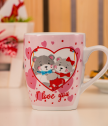 Porcelain mug with bears in love