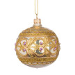 Коледна златна топка с декорация