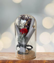 Букетче с вечна роза в стъклен цилиндър