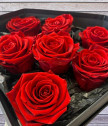Червени вечни рози Love forever в черна кутия