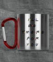Metal panning with carabiner and text for friends