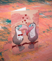 Augmented reality card birds in love