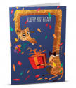 Картичка с добавена реалност за рожден ден Жираф