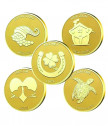 Колекция от 5 жълтички за късмет с масивно златно покритие
