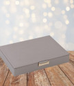 Кутия за бижута цвят сив - ROSSI 12.5 * 18 * 4.5 см