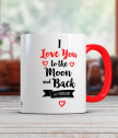 Ceramic mug with text I love you to the moon and back
