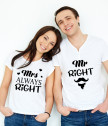 Set T-shirts Mr right and Mrs Always right