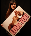 Huge postcard with Bear I Love you