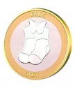 Сребърна паричка за късмет Бебе, с частично златно покритие
