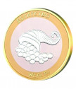 Сребърна паричка за късмет Богатство, с частично златно покритие