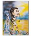 Cartoon with airbrush, size 30x 40 cm