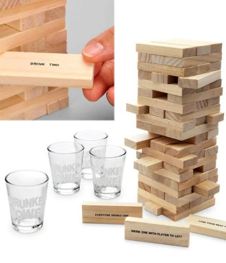 Настолна игра Дженга с шотове Drunken Tower