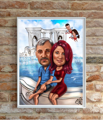 Дигитална карикатура за сватба формат А3