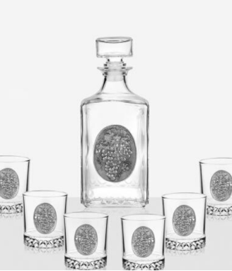 Сет бутилка грозде + 6 чаши грозд