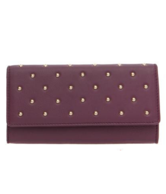 Дамско  портмоне естествена кожа в цвят боровинка ROSSI