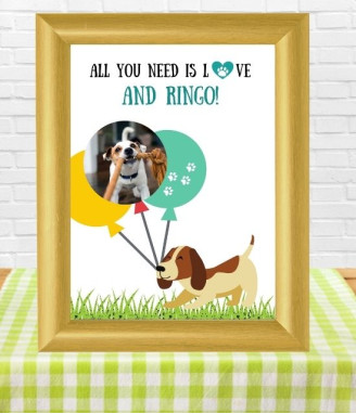 Колаж с куче All you need is love and a dog