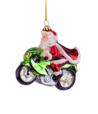 Стъклена играчка Дядо Коледа с мотор