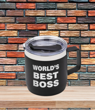 Термо чаша WORLD'S BEST BOSS - черна