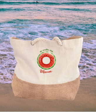 Плажна чанта с персонализация На плажа съм