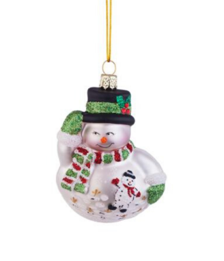 Играчка снежно човече с шал