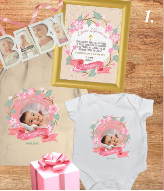 Подаръчен комплект за кръщене на момиченце + подарък рамка Baby