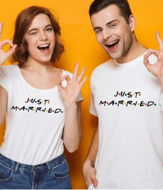 Комплект тениски за младоженци JUST MARRIED от колекцията FRIENDS