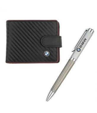 Комплект химикалка и портфейл Auto Set с логото на BMW