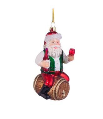Стъклена играчка Дядо Коледа с буренце