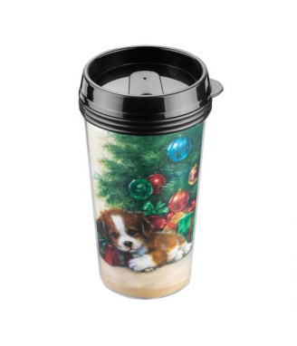 Коледна термо чаша  кученце