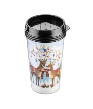 Коледна термо чаша Хвъркати еленчета