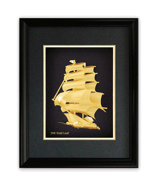 Златна картина кораб