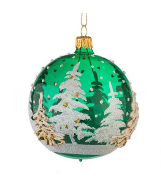 Стъклена топка с елхички