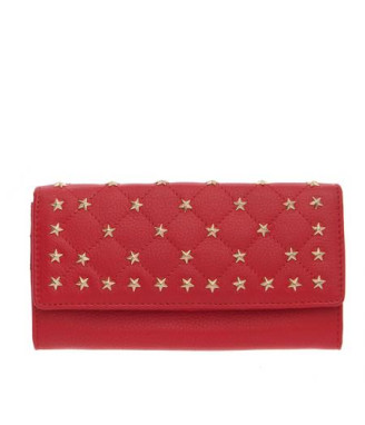 Дамско портмоне със звездички наситено червено ROSSI