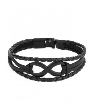 Мъжка кожена гривна Безкрайнст SILVER FLAME