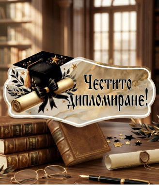 Парти надпис "Честито дипломиране!"