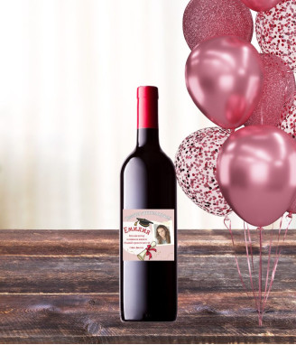 Персонализирани вино за абитуриентка със снимка