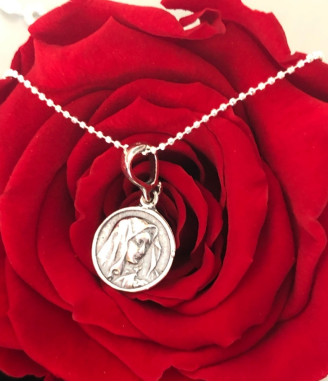 Silver Necklace Virgin Mary