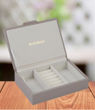 Кутия за бижута цвят сив - ROSSI 12.5 * 18 * 4.5 см