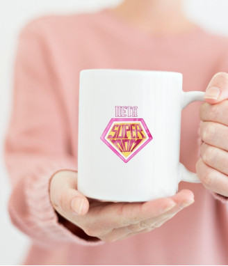 Персонализирана керамична чаша за Супер Мама