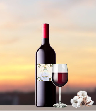 Вино с персонализиран етикет за памучна годишнина