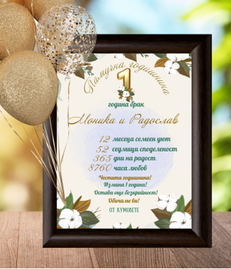 Персонализиран колаж за памучна сватба