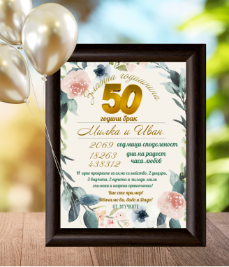 Персонализиран колаж за Златна сватба