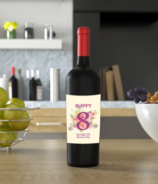 Вино с етикет Happy women's day