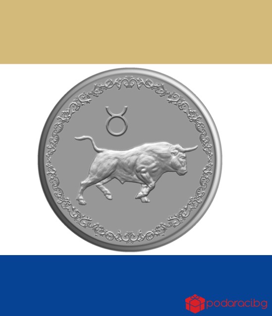 Сребърен медальон Зодия Телец