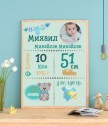 Бебешка визитка със снимка за момче