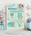 Бебешка визитка със снимка за момче
