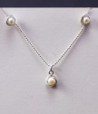 Silver Pearl set with necklace and earrings